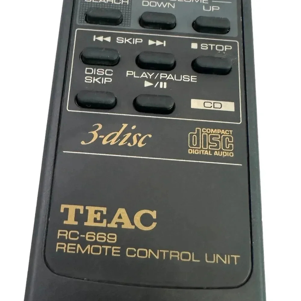 Teac RC-669 Remote Control 3 Disc CD Player Audio System Tested Works Black - Picture 2 of 7